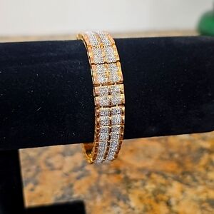 Copper vermeil and cz  bracelet